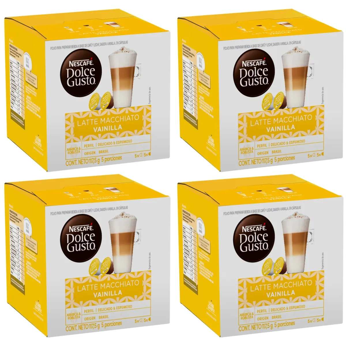 DOLCE GUSTO - Pack 4 Café NESCAFÉ DOLCE GUSTO® Latte Macchiato Vanilla 10 Cápsulas