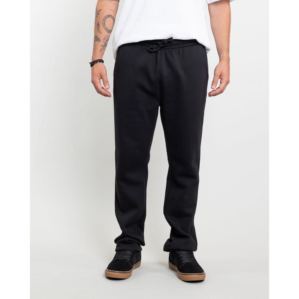 POLEMIC - Jogger franela corte Recto Negro Polemic
