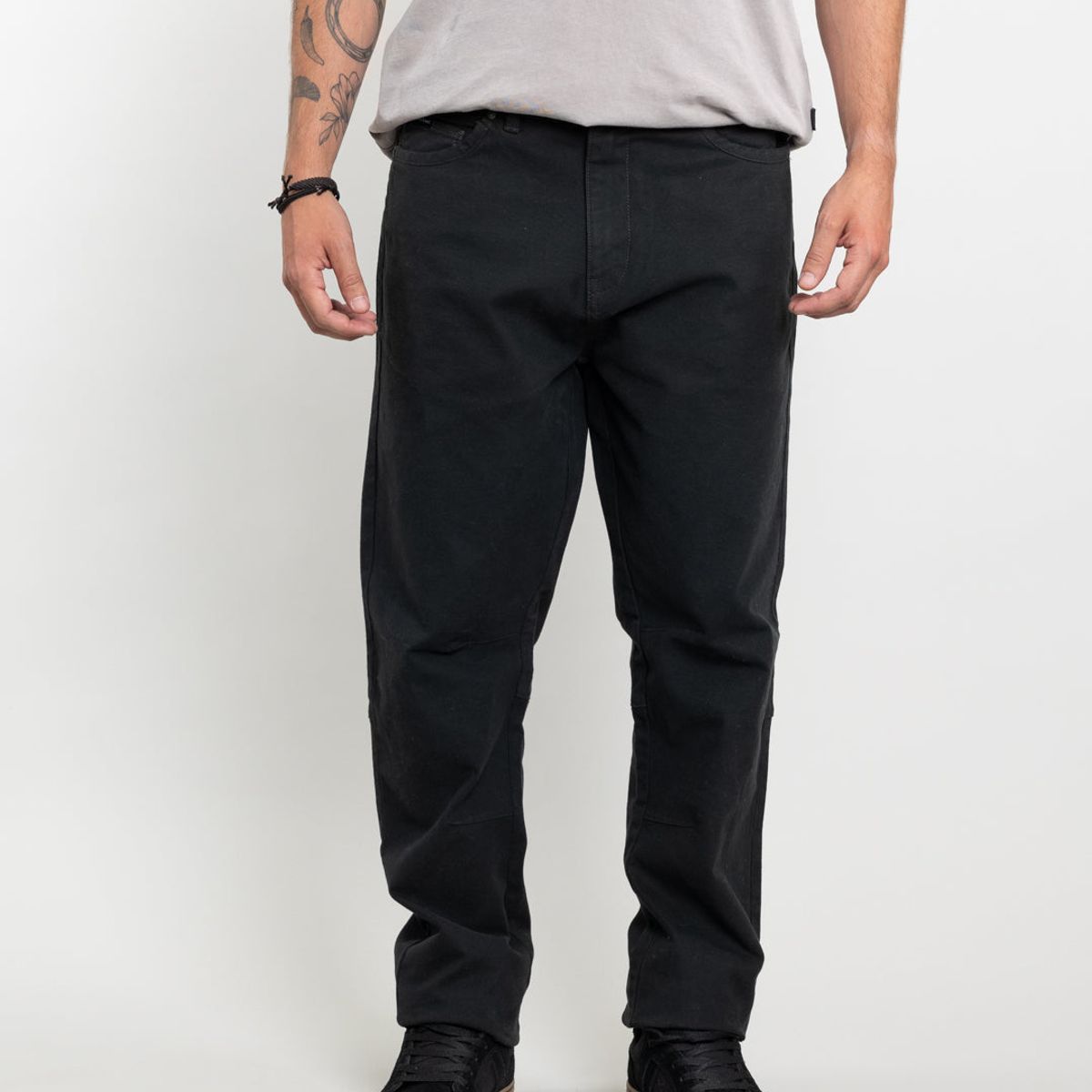 POLEMIC - Pantalon hombre Canvas procesado Negro Polemic