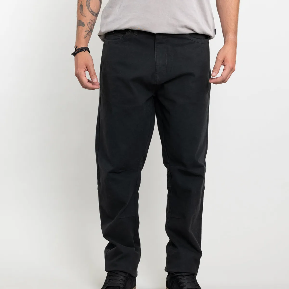 POLEMIC - Pantalon hombre Canvas procesado Negro Polemic