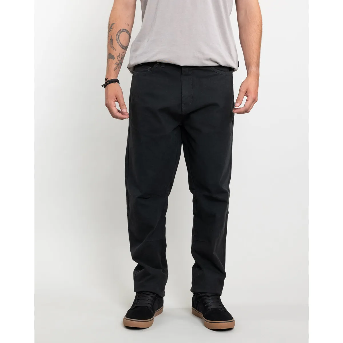 POLEMIC - Pantalon hombre Canvas procesado Negro Polemic
