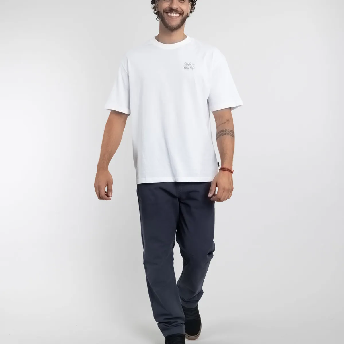 POLEMIC - Pantalon hombre Canvas procesado Azul Polemic