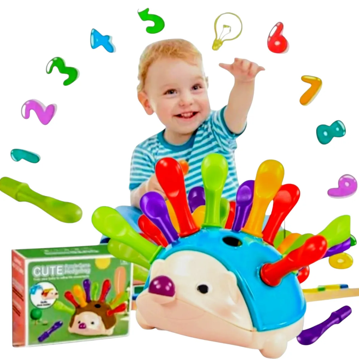 GENERICO - Juego De Aprendizaje Educativos Montessori Erizo Celeste Encajes
