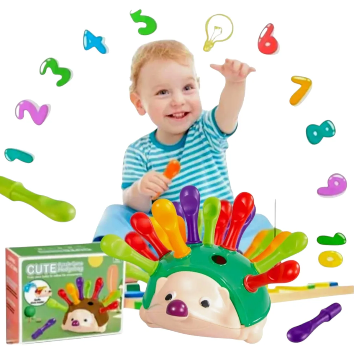 GENERICO - Juego De Aprendizaje Educativos Montessori Erizo Verde Encajes