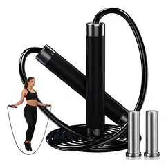 GENERICO - Cuerda Para Saltar Profesional Ajustable Con Peso Negro BELUG