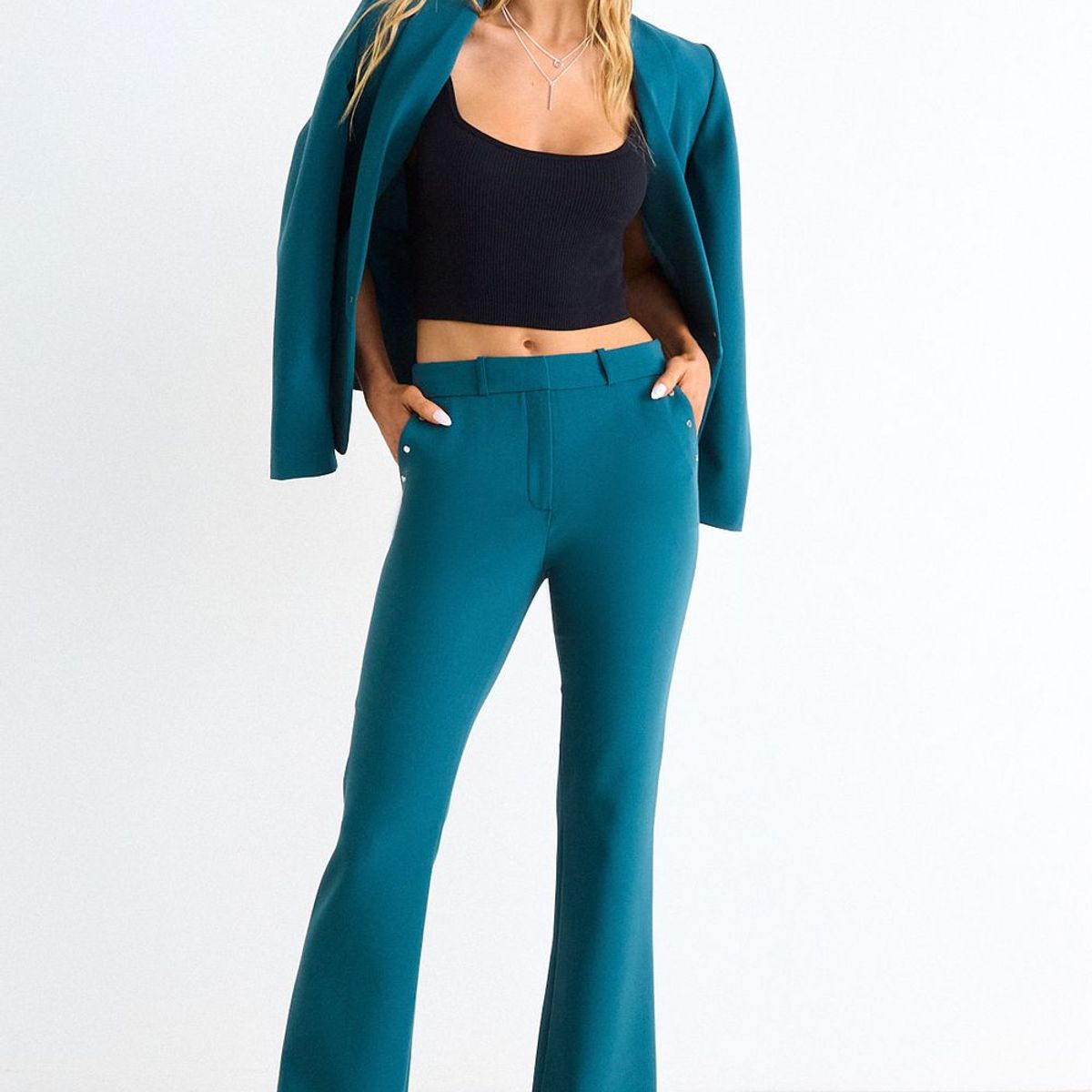 ASH - Pantalon Recto Liso Mujer Verde Ash