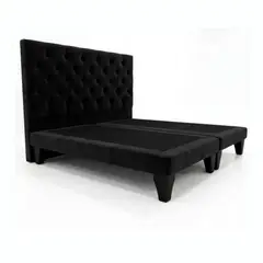 GENERICO - Cama 2 plazas base dividida + Respaldo Capitone