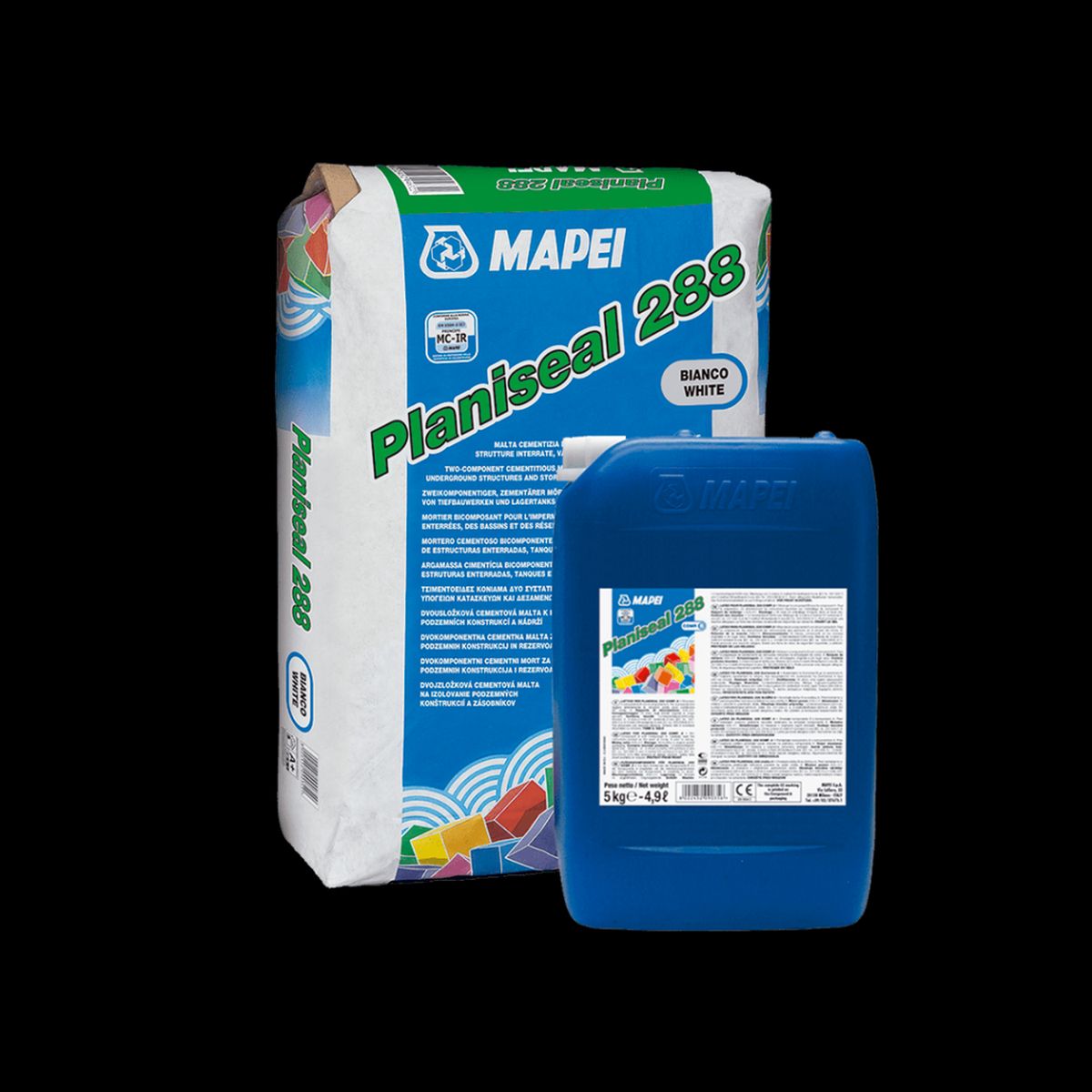 GENERICO - PLANISEAL 288 A+B GRIS - Mortero cementoso bicomponente, kit a+b 20Kg