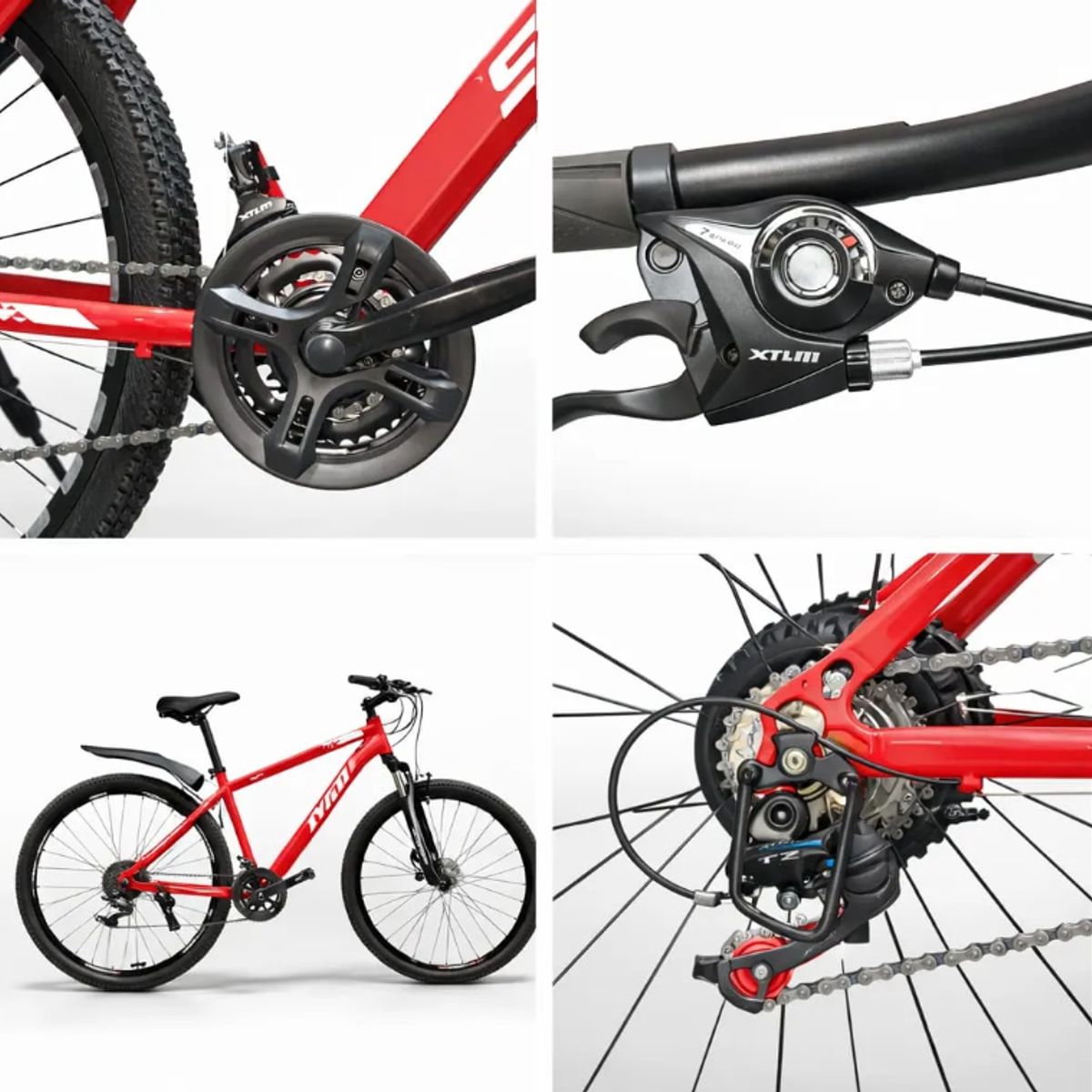 GENERICO - Bicicleta Aro 27.5 Bike Monuntain Con Pie De Apoyo Rojo