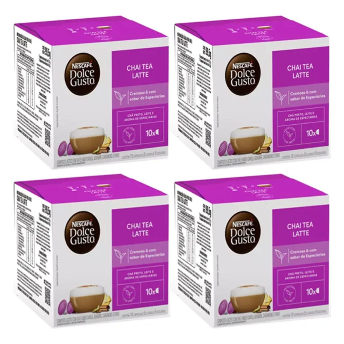 DOLCE GUSTO - Pack 4 Café Nescafé Dolce Gusto® Chai Tea Latte 10 Cápsulas
