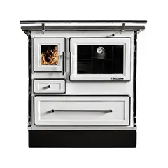 GENERICO - Cocina a leña Calbuco MZ80 82x56cm blanca con kit 5" Alcazar
