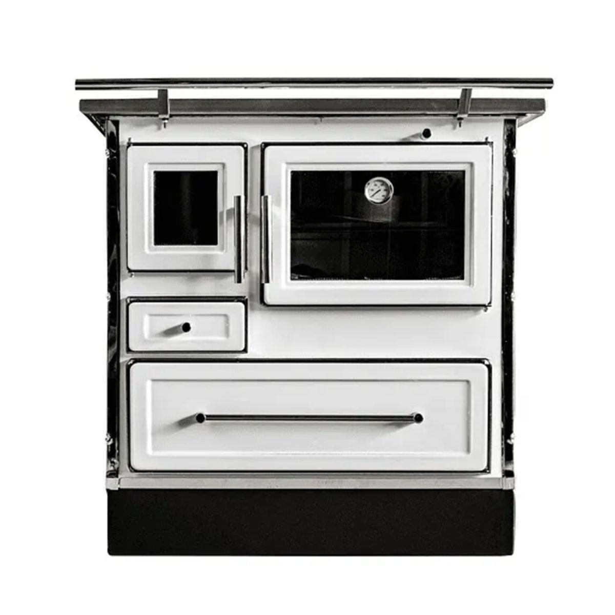 GENERICO - Cocina a leña Calbuco MZ80 82x56cm blanca con kit 5" Alcazar