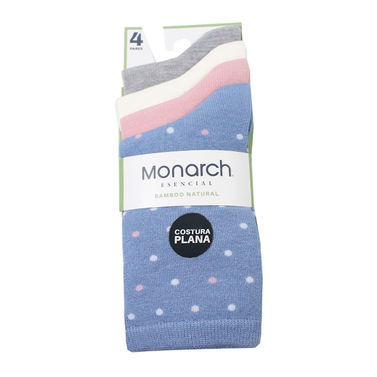 MONARCH - 4 Pares Calcetín Bamboo Kids Flores Largo 34 Monarch