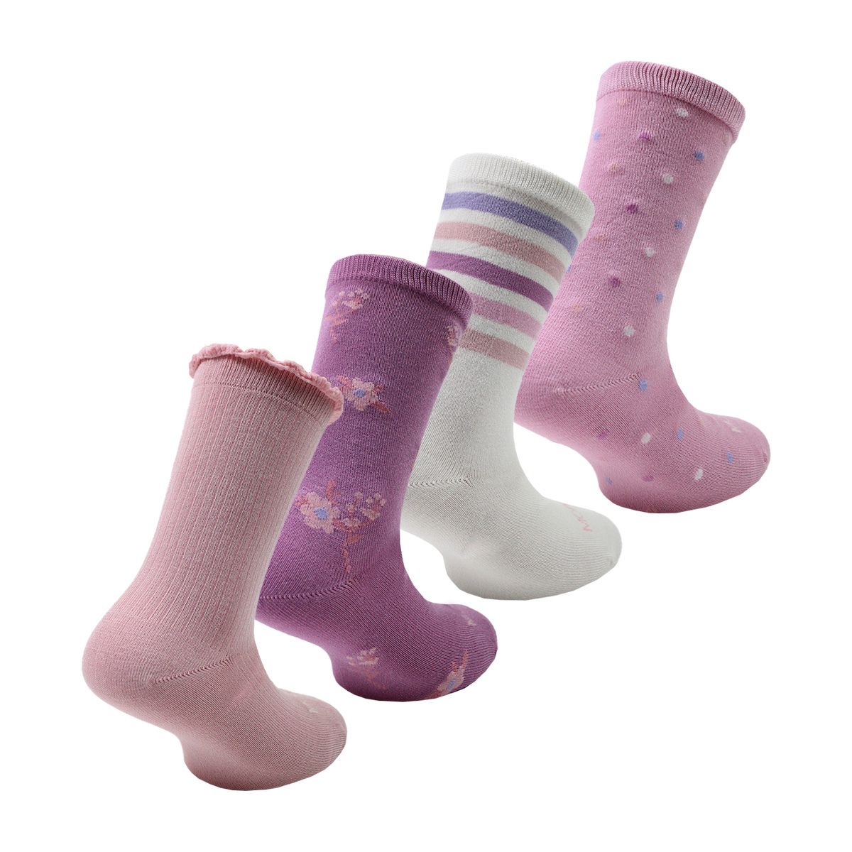 MONARCH - 4 Pares Calcetín Bamboo Kids Flores Largo 34 Monarch