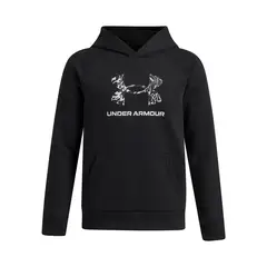 UNDER ARMOUR - Poleron Niño Rival Fleece Big Logo Print Negro