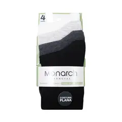 MONARCH - 4 Pares Calcetín Bamboo Puño Suave Kids Largo 24