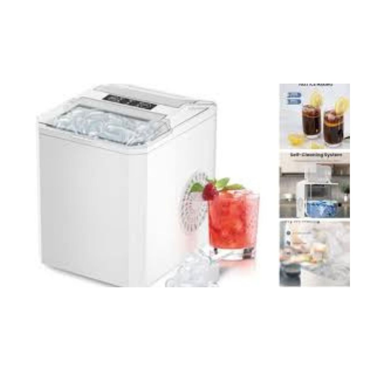 MOVI - Máquina Fabricadora de Hielo Portátil Rápida - 9 Cubos en 8 Minutos - 2 Tamaños