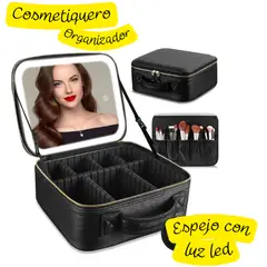 MOVI - Cosmetiquero con espejo luz led y organizador