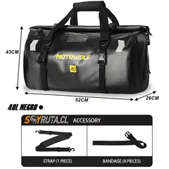 GENERICO - Bolso de moto impermeable 40L Negro PREMIUM