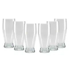CRISTAR - Set 6 Vasos Shoperos Bucarest Allegra De 340mL Cervezas