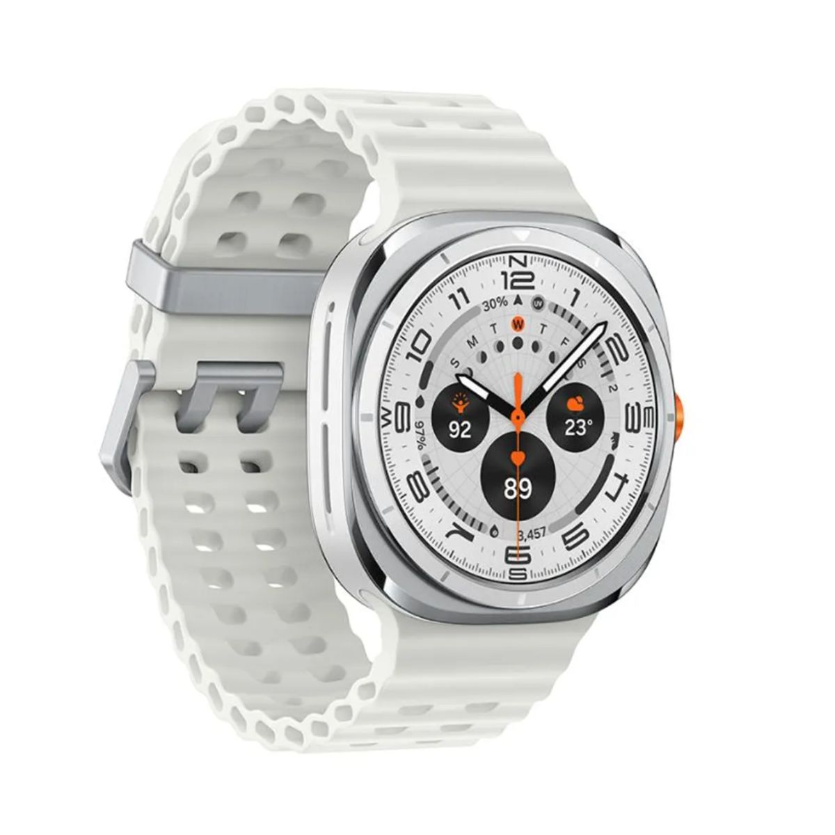 SAMSUNG - Samsung Galaxy Watch Ultra 47mm 4GLTE 202564gb-Titan SilverAb. White Band