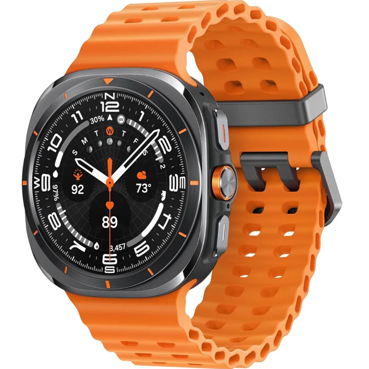 SAMSUNG - Samsung Galaxy Watch Ultra 47mm 4GLTE 2025 Titan Gray Orange Band