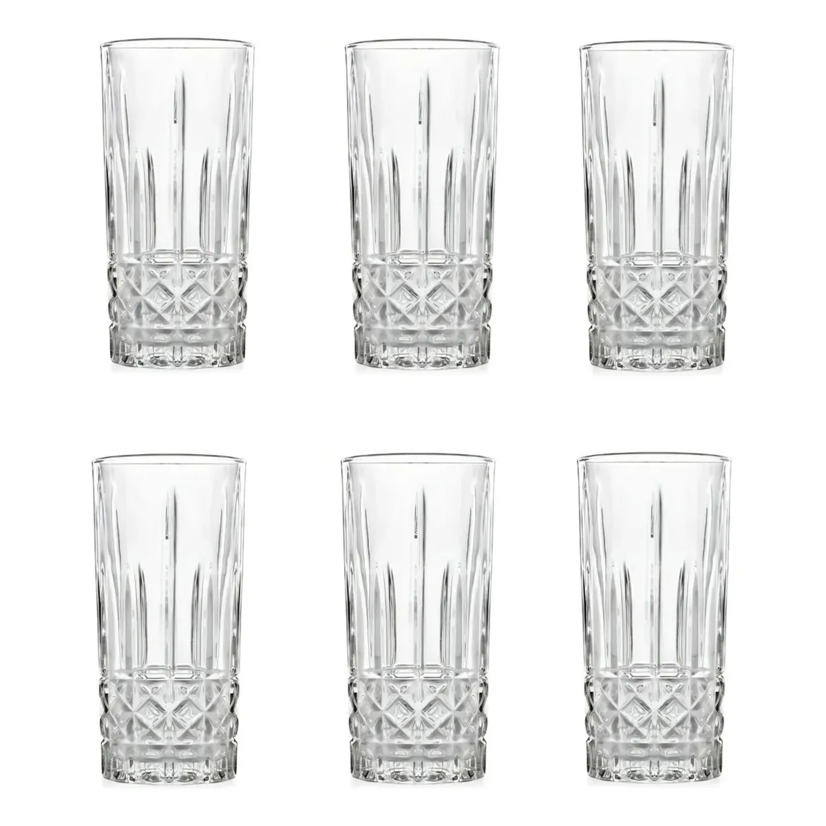 CRISTAR - Set 6 Vasos Altos Vidrio 360 ml Stirling Transparente