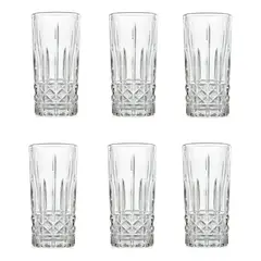 CRISTAR - Set 6 Vasos Altos de Vidrio 360 ml Transparente