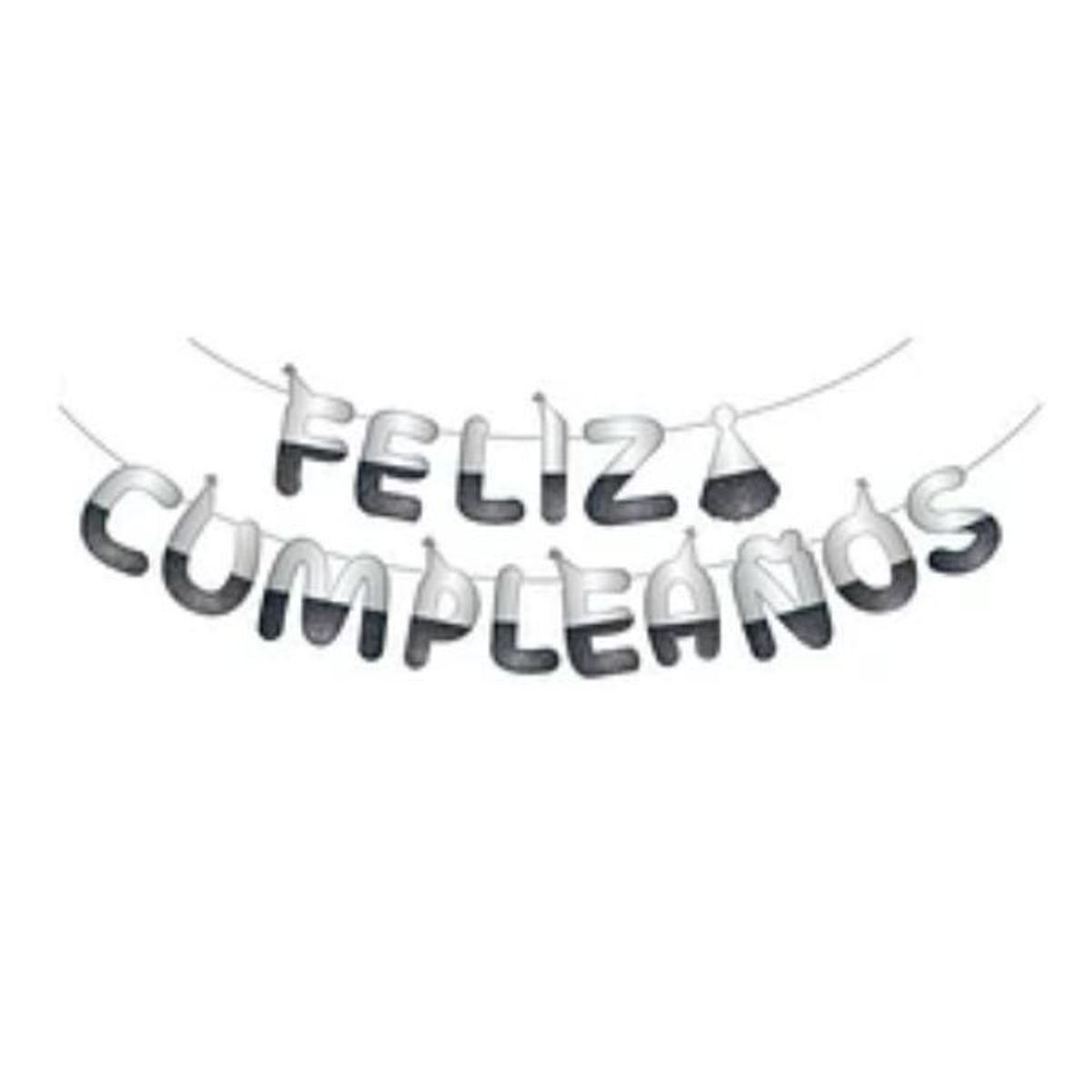 GENERICO - Guirnalda feliz cumpleaños negra 5m