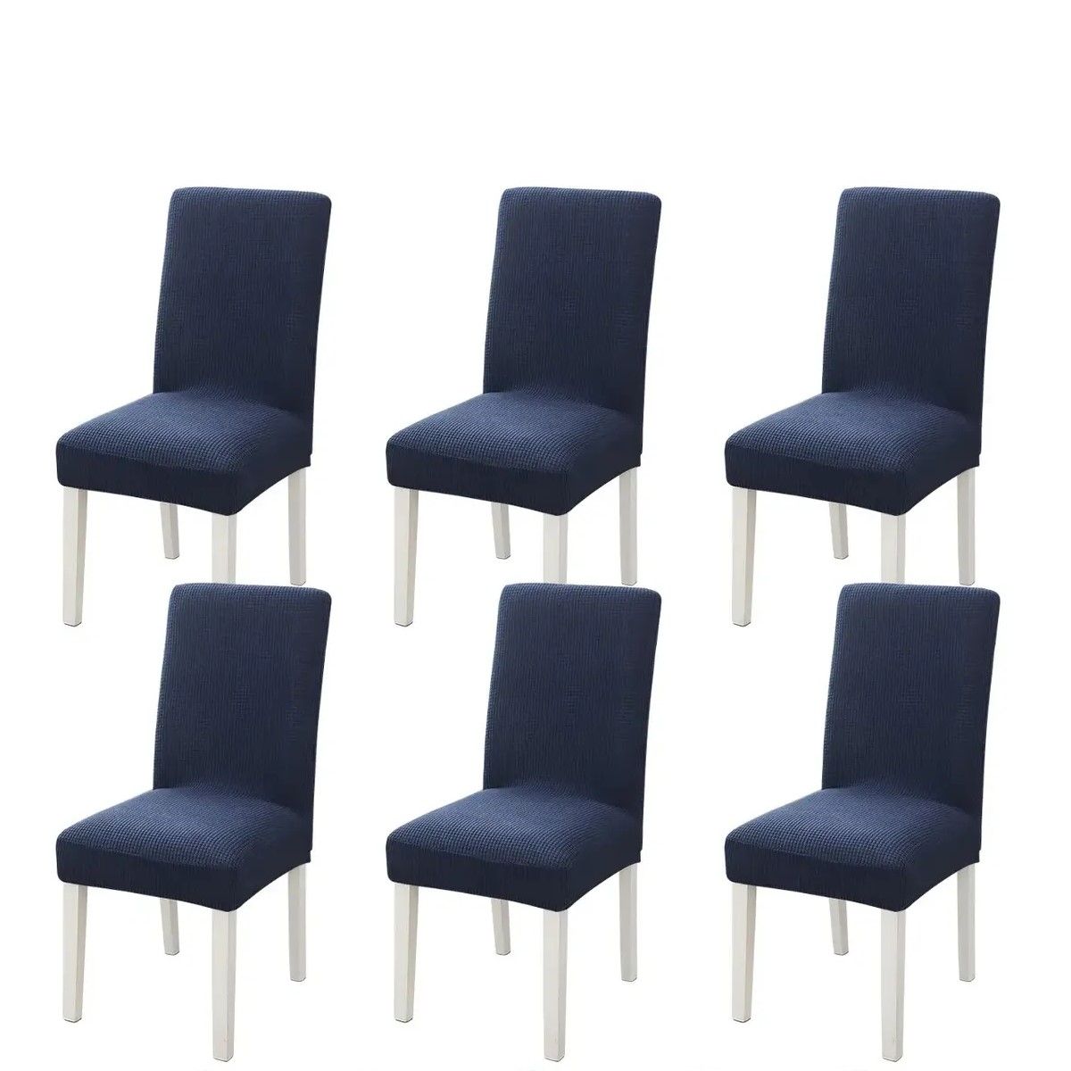 GENERICO - Pack 6 Fundas Cubre Sillas Cuadrille Elasticada Para Comedor AZUL BELUG