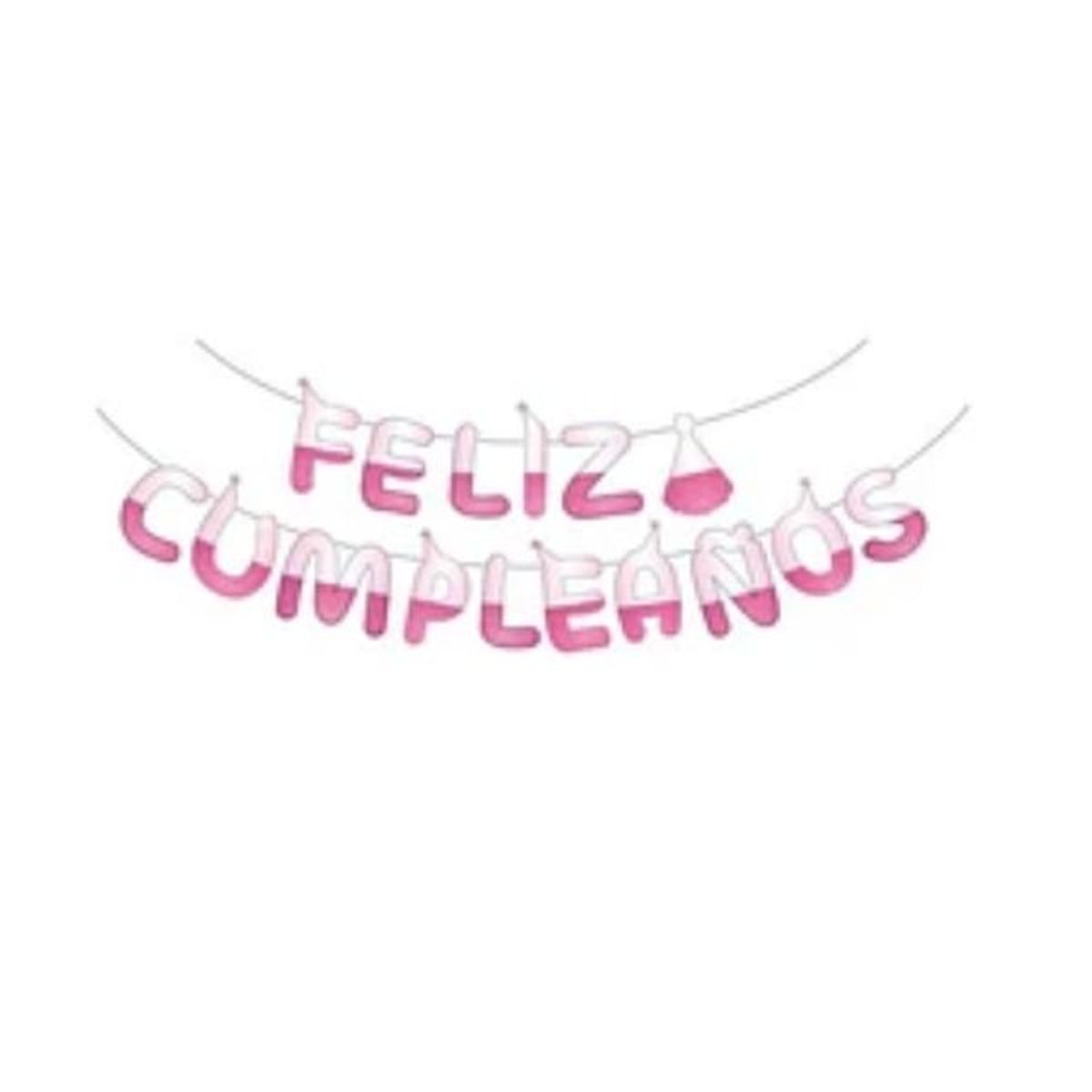 GENERICO - Guirnalda feliz cumpleaños rosa 5m