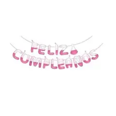 GENERICO - Guirnalda feliz cumpleaños rosa 5m