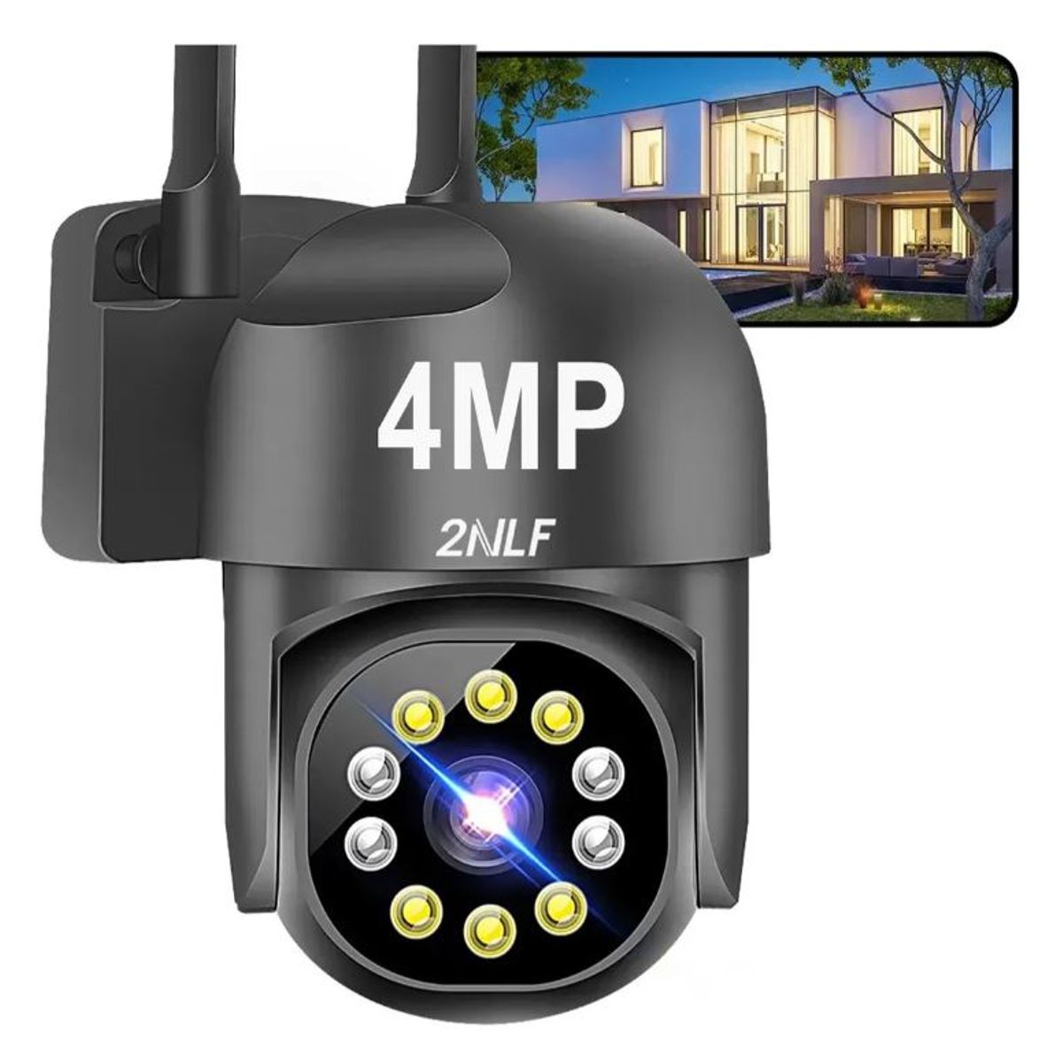 GENERICO - Cámara Seguridad Exterior Wifi ip 360° 1080p Con Led Vision nocturna y Sensor Movimiento