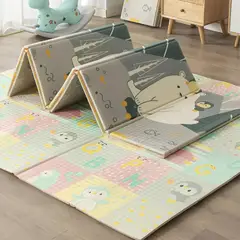 SMARTY - ALFOMBRA GOMA EVA ANTIGOLPES OSO POLAR Y PINGUINOS 120x180 CM PLEGABLE