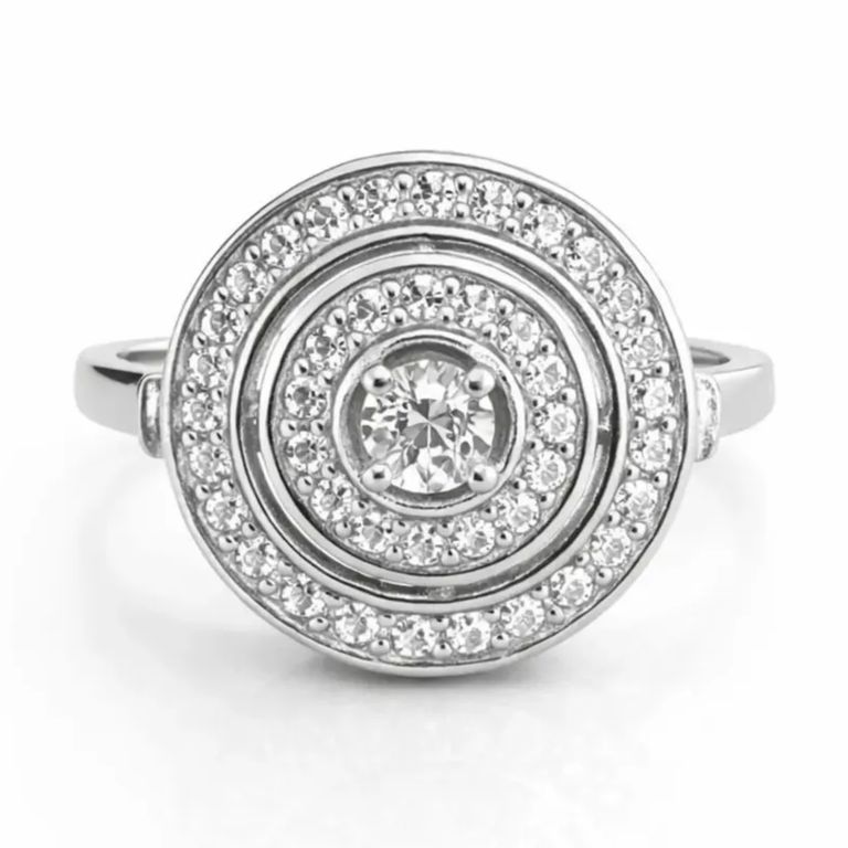 Anillo Circulos Circones Plata 925 Plateado 10