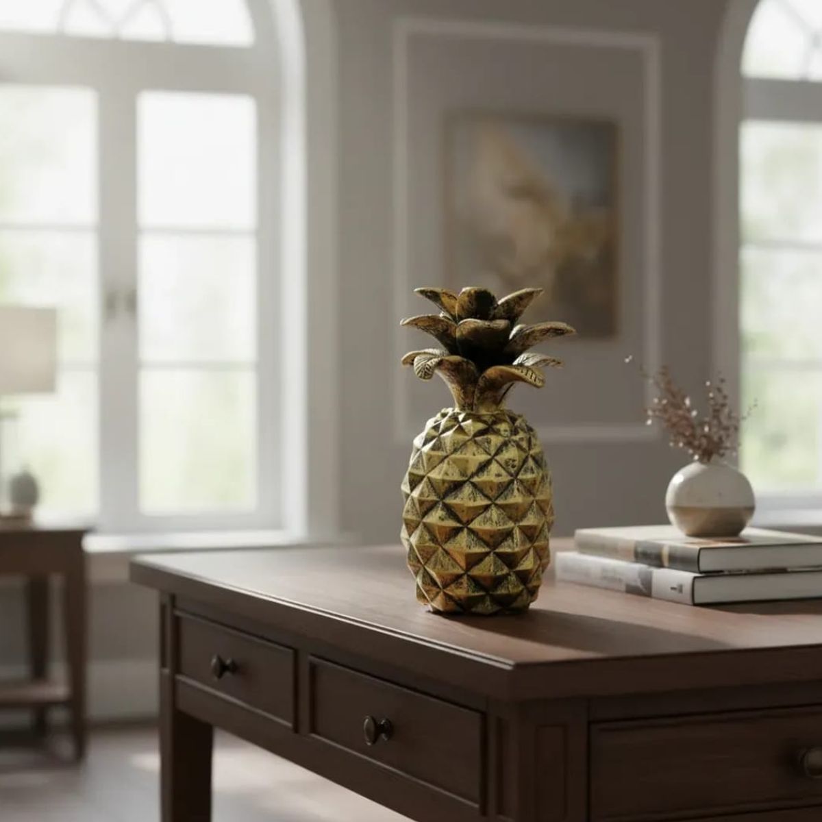 GENERICO - Piña Figura Decorativa Piña Dorado