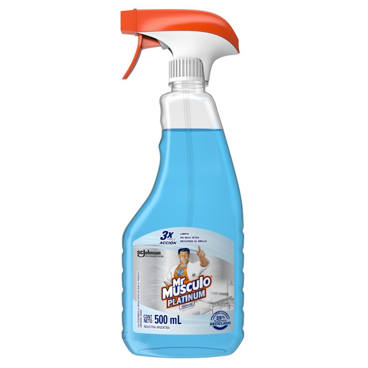 MR MUSCULO - Limpia Vidrios y Multiuso Platinum 500ml