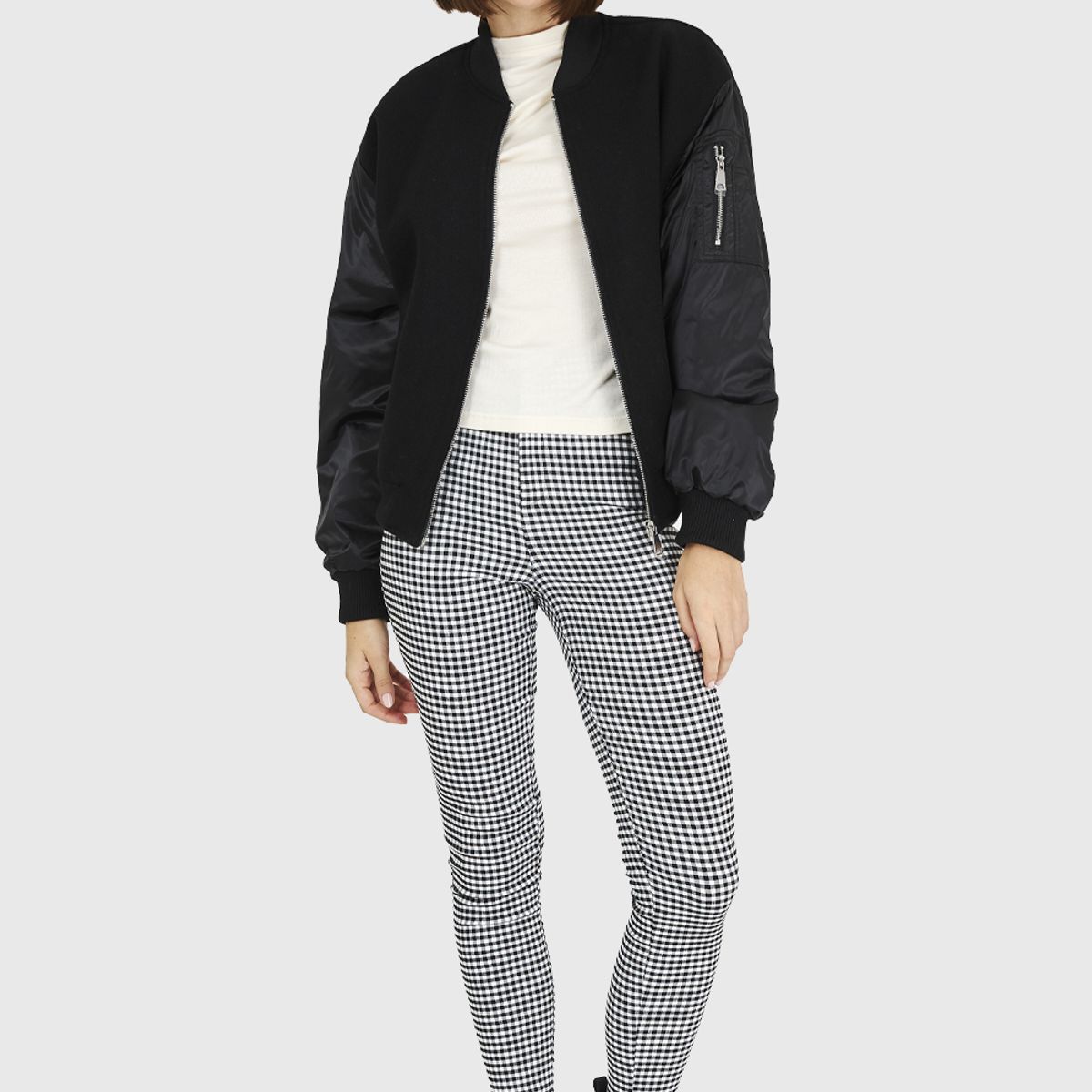 NICOPOLY - Bomber Tipo Lanilla Negro Nicopoly