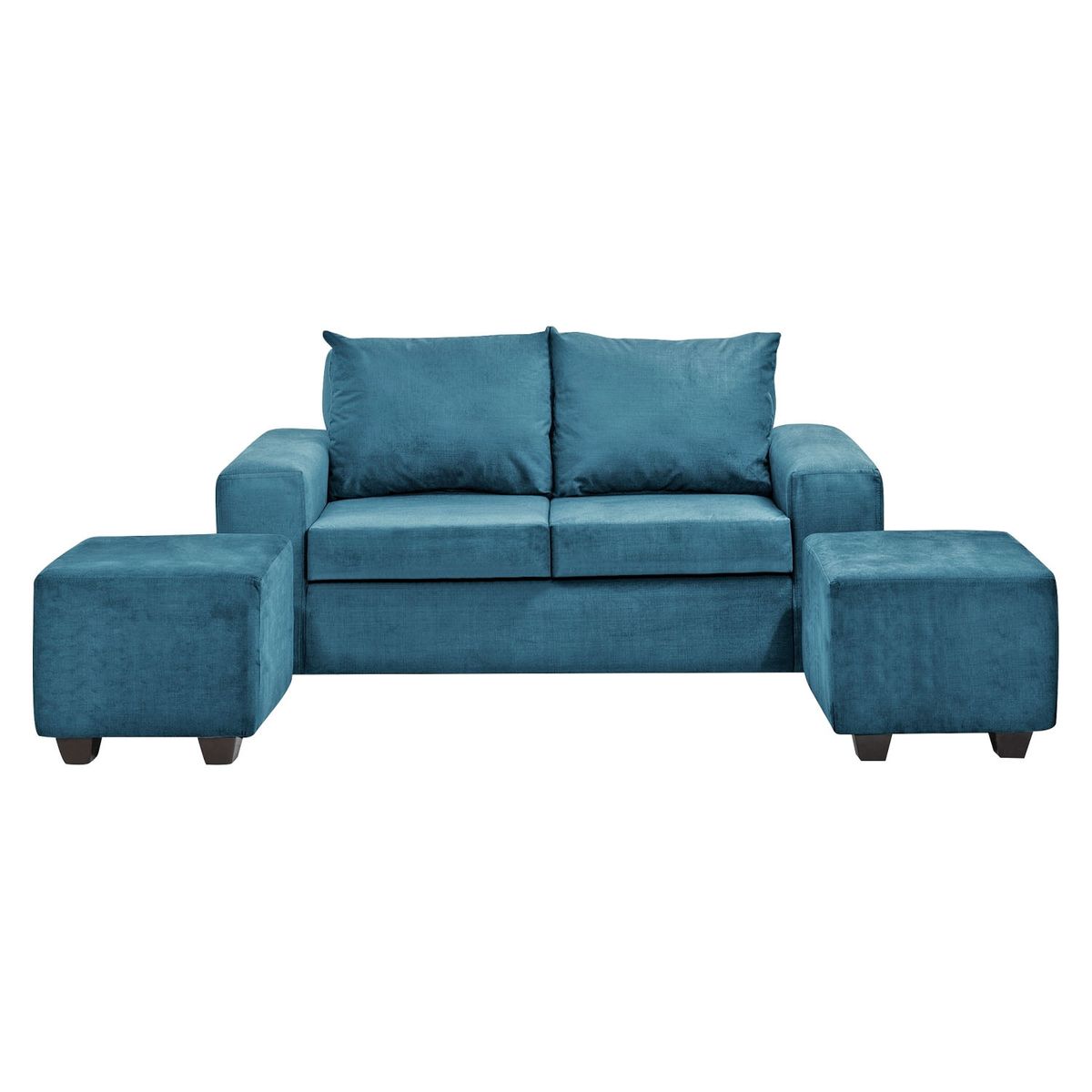 INNOVAMUEBLES - Living Kahlo 2 Cuerpos + 2 Pouf Felpa Innovamuebles