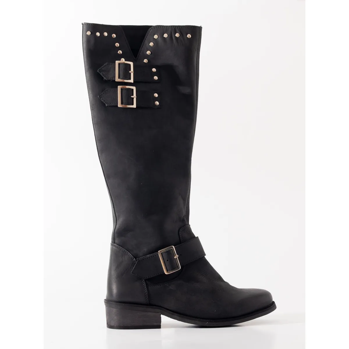 GIANI DAFIRENZE - Bota Cuero Mujer Carpintero Negro