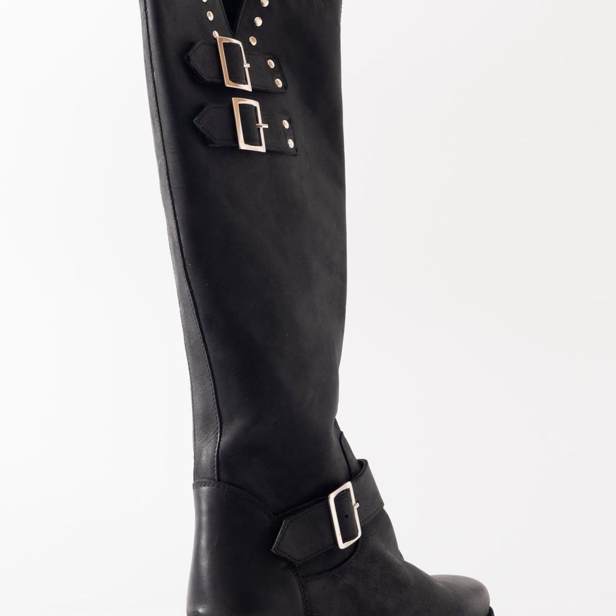 GIANI DAFIRENZE - Bota Cuero Mujer Carpintero Negro