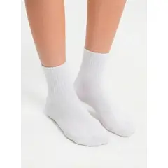 OMAS - Calcetines Deportivos Cortos Unisex Algodón Blancos