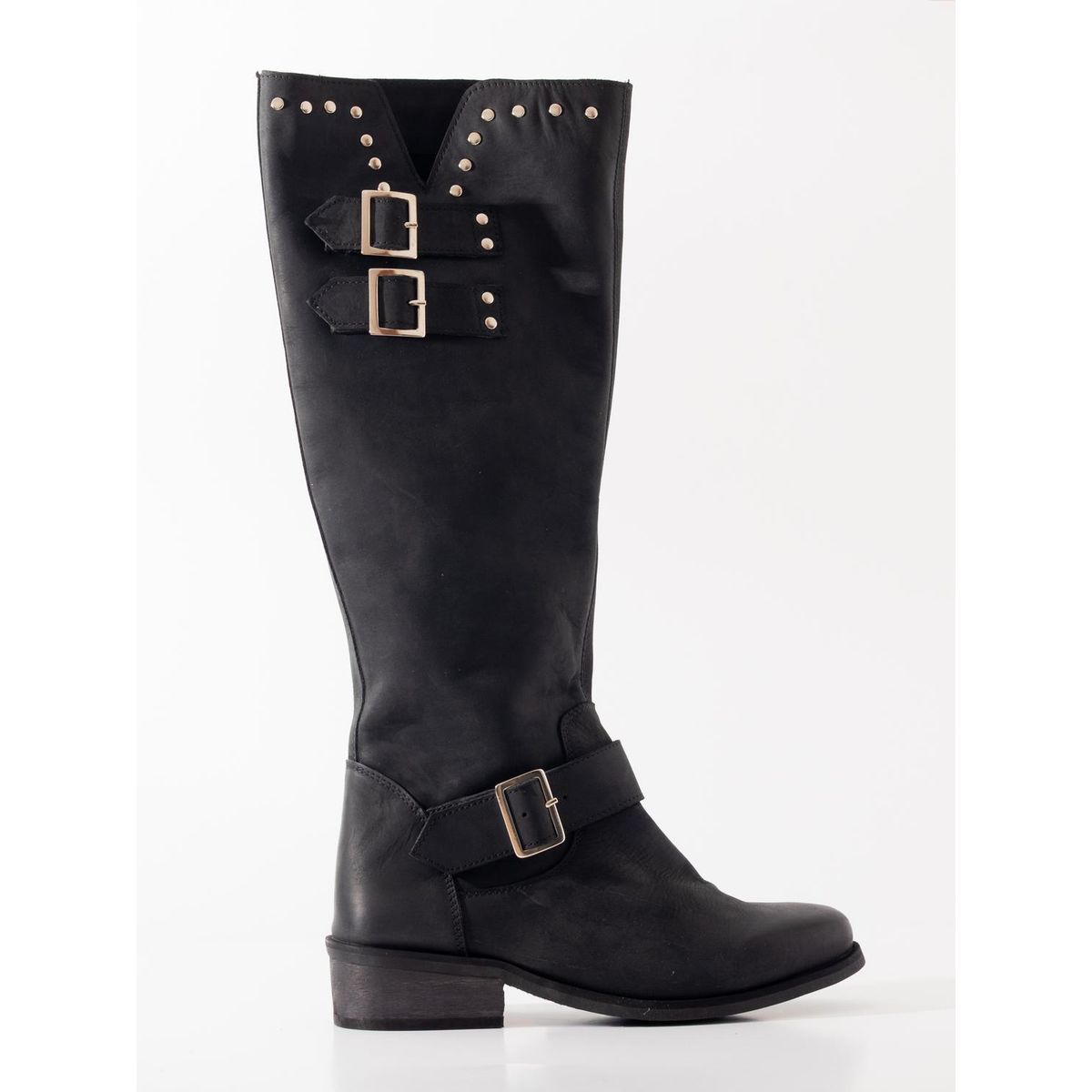 GIANI DAFIRENZE - Bota Cuero Mujer Carpintero Negro