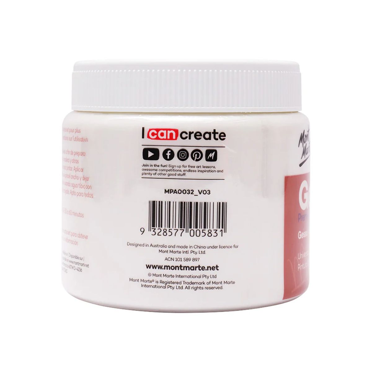 MONT MARTE - Mont Marte Gesso Imprimante Universal Blanco 500ml