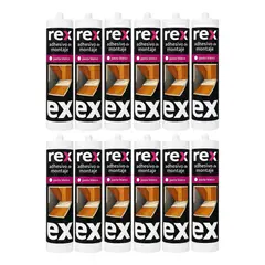GENERICO - Pack 12 Adhesivos De Montaje Rex Cartucho 300ml