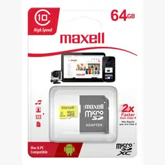 MAXELL - Tarjeta De Memoria Micro Sd 64gb Clase 10 90mb/s