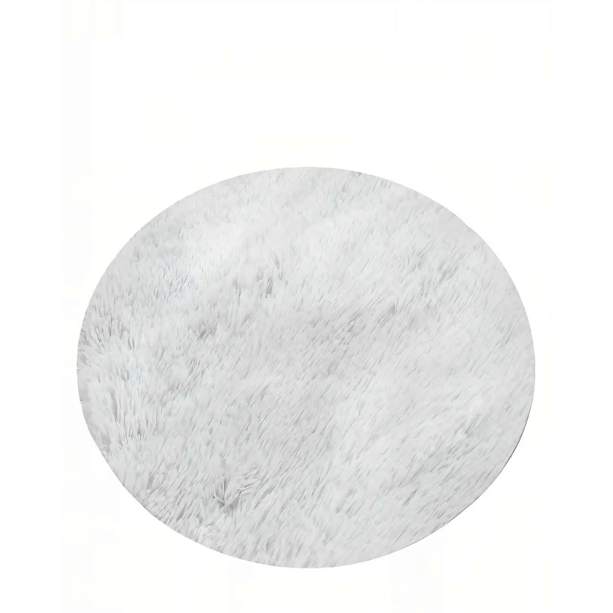 GENERICO - ALFOMBRA REDONDA DE TEXTURA PREMIUM  150CM X 150CM DECORATIVA COLOR BLANCO