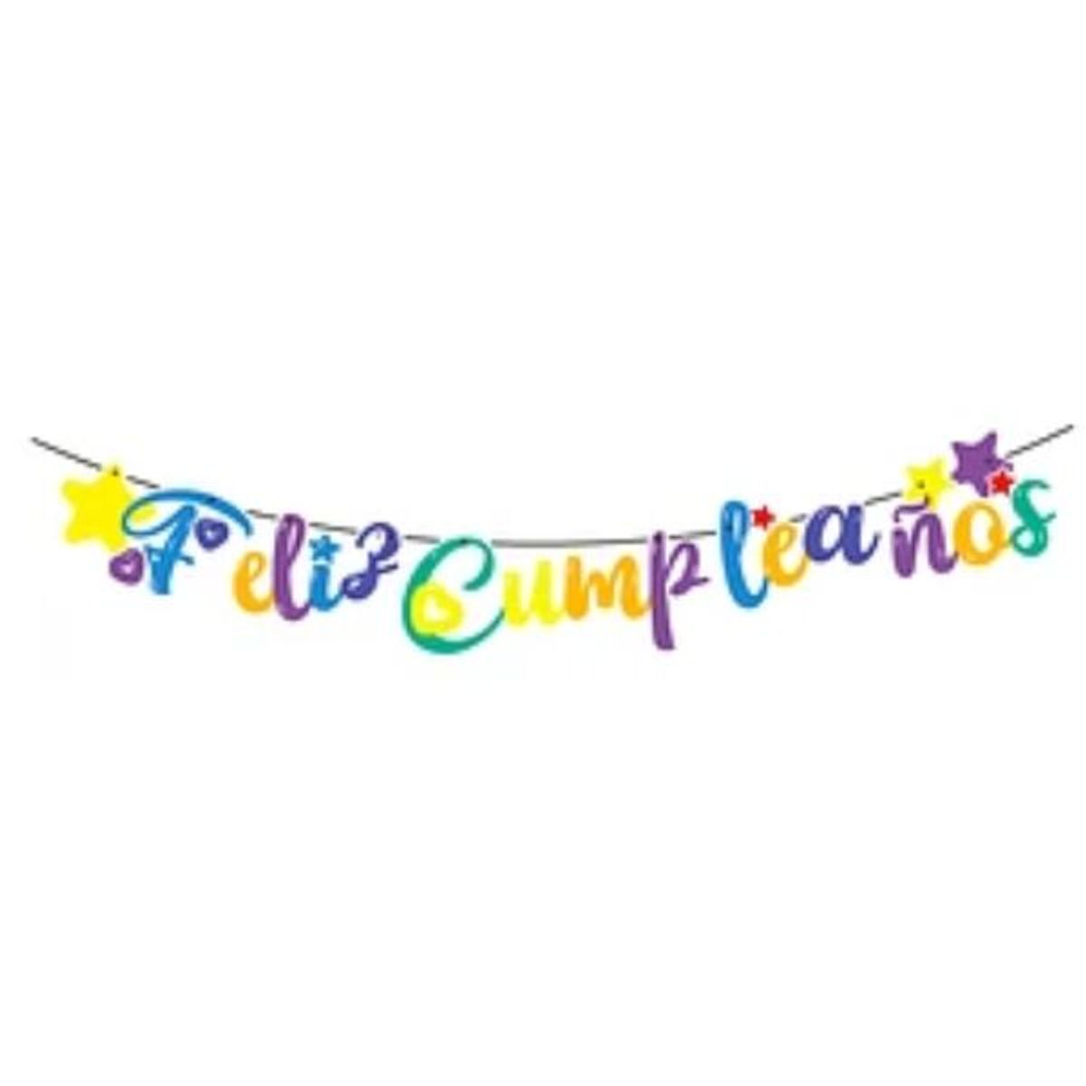 GENERICO - Guirnalda feliz cumpleaños multicolor 5m