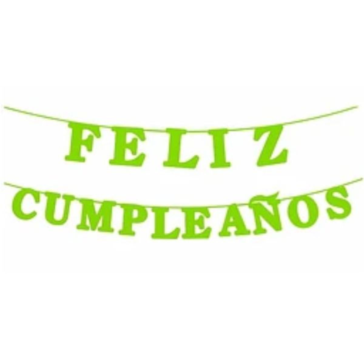 GENERICO - Guirnalda feliz cumpleaños verde 15pcs 3m