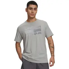 UNDER ARMOUR - Polera M/C Hombre Team Issue Wordmark Polera Gris